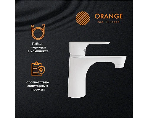Купить Смеситель для раковины Orange Aristo M19-021w Белый глянец в магазине сантехники Santeh-Crystal.ru