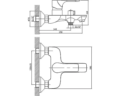 Приобрести Смеситель для ванны Orange Aristo M19-100cr Хром в магазине сантехники Santeh-Crystal.ru