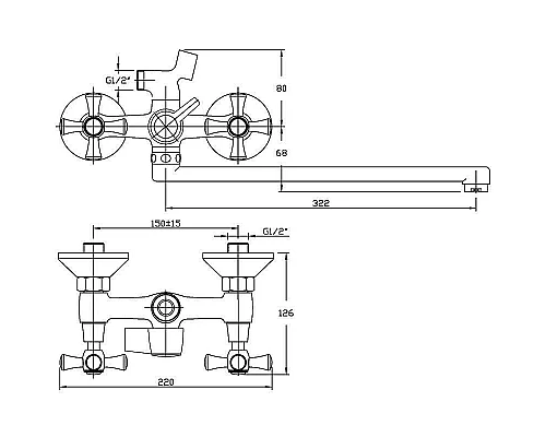 Приобрести Смеситель для ванны Orange Classic M M71-211cr универсальный Хром в магазине сантехники Santeh-Crystal.ru