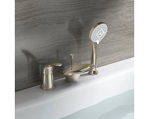 Купить Смеситель на борт ванны Orange Iris M41-333ni Никель в магазине сантехники Santeh-Crystal.ru