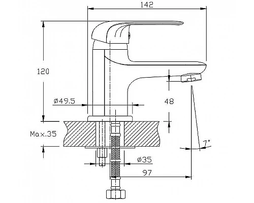Приобрести Смеситель для раковины Orange Iris M41-021cr Хром в магазине сантехники Santeh-Crystal.ru