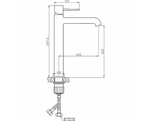 Купить Смеситель для раковины Orange Karl M05-121b Черный в магазине сантехники Santeh-Crystal.ru