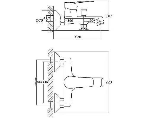 Купить Смеситель для ванны Orange Loop M26-100GR Серый в магазине сантехники Santeh-Crystal.ru