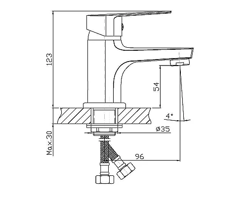 Приобрести Смеситель для раковины Orange Loop M26-021Ni Никель в магазине сантехники Santeh-Crystal.ru