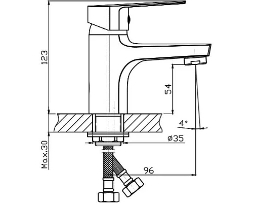 Приобрести Смеситель для раковины Orange Loop M26-021gd Золото в магазине сантехники Santeh-Crystal.ru