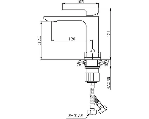 Заказать Смеситель для раковины Orange Lutz M04-021cr Хром в магазине сантехники Santeh-Crystal.ru