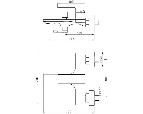Приобрести Смеситель для ванны Orange Lutz M04-100cr Хром в магазине сантехники Santeh-Crystal.ru
