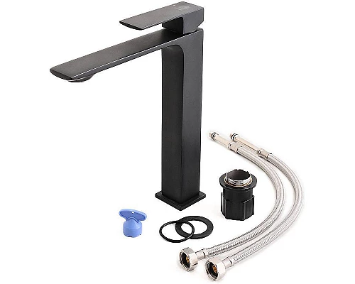 Приобрести Смеситель для раковины Orange Lutz M04-121b Черный в магазине сантехники Santeh-Crystal.ru