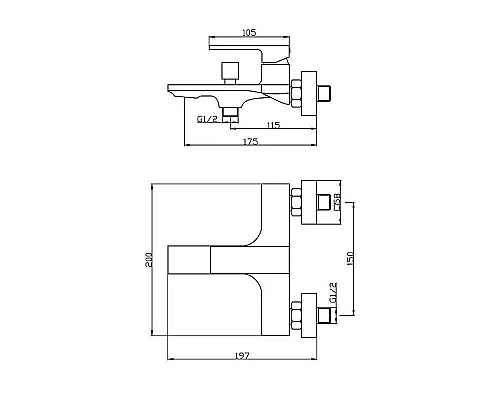 Купить Смеситель для ванны Orange Lutz M04-100w Белый в магазине сантехники Santeh-Crystal.ru