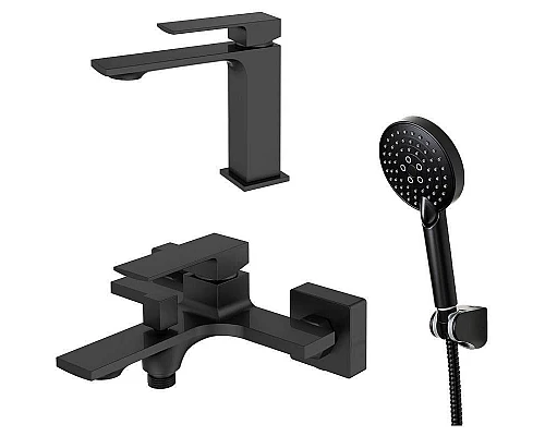 Приобрести Комплект смесителей Orange Lutz M04-311b Черный матовый в магазине сантехники Santeh-Crystal.ru