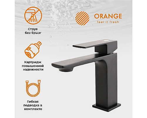 Приобрести Комплект смесителей Orange Lutz M04-311b Черный матовый в магазине сантехники Santeh-Crystal.ru
