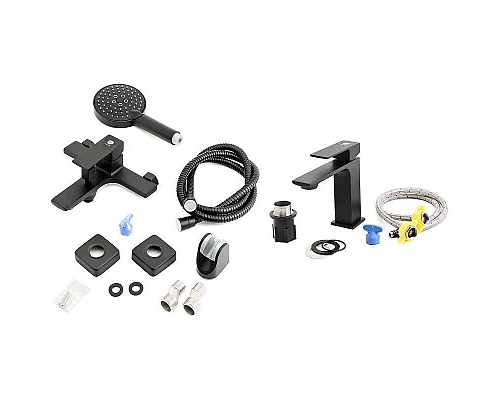 Приобрести Комплект смесителей Orange Lutz M04-311b Черный матовый в магазине сантехники Santeh-Crystal.ru