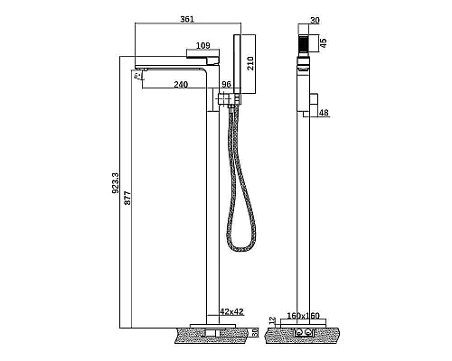 Приобрести Смеситель для ванны Orange Lutz M04-336cr Хром в магазине сантехники Santeh-Crystal.ru