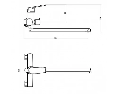 Купить Смеситель для ванны Orange OneLife P02-211cr универсальный Хром в магазине сантехники Santeh-Crystal.ru
