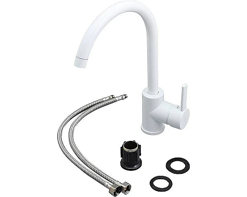 Купить Смеситель для кухни Orange OneLife P04-001W Белый в магазине сантехники Santeh-Crystal.ru