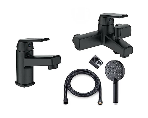 Приобрести Комплект смесителей Orange OneLife P02-311b Черный в магазине сантехники Santeh-Crystal.ru