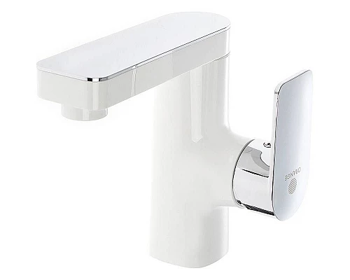 Купить Смеситель для раковины Orange OneLife P08-021w Белый матовый Хром глянцевый в магазине сантехники Santeh-Crystal.ru