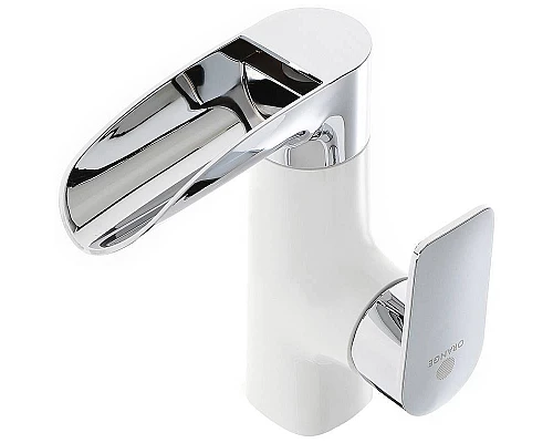 Купить Смеситель для раковины Orange OneLife P08-921w Белый матовый Хром глянцевый в магазине сантехники Santeh-Crystal.ru