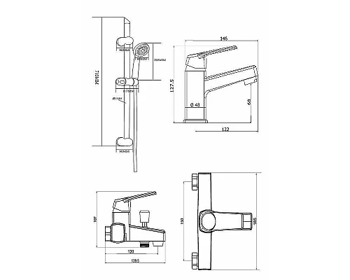 Приобрести Комплект смесителей Orange OneLife P02-511w Белый в магазине сантехники Santeh-Crystal.ru