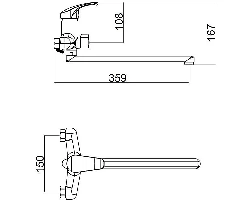 Купить Смеситель для ванны Orange OneLife P11-218cr универсальный Хром в магазине сантехники Santeh-Crystal.ru