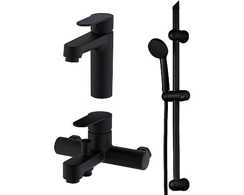 Приобрести Комплект смесителей Orange OneLife P07-511b Черный матовый в магазине сантехники Santeh-Crystal.ru
