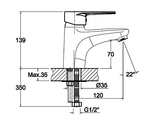Купить Смеситель для раковины Orange Otto M22-022cr с гигиеническим душем Хром в магазине сантехники Santeh-Crystal.ru