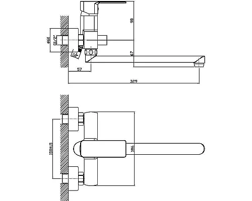 Приобрести Смеситель для ванны Orange Plito M16-211cr универсальный Хром в магазине сантехники Santeh-Crystal.ru