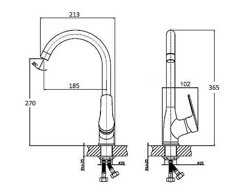 Купить Смеситель для кухни Orange Sofi M43-001cr Хром в магазине сантехники Santeh-Crystal.ru