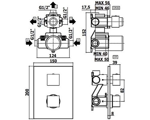 Приобрести Смеситель для душа Paffoni Level LEQ519CR/M с термостатом Хром в магазине сантехники Santeh-Crystal.ru