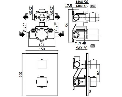 Купить Смеситель для душа Paffoni Level LEQ518CR/M с термостатом Хром в магазине сантехники Santeh-Crystal.ru