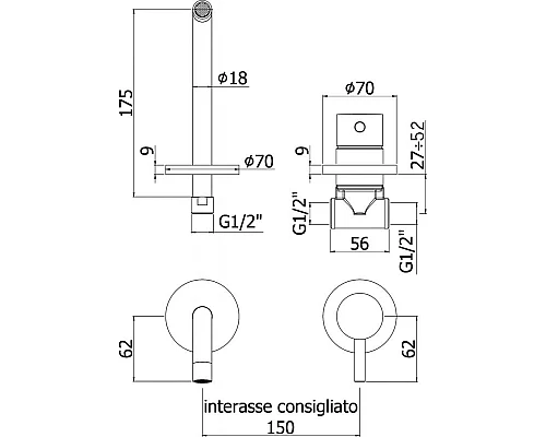 Купить Смеситель для раковины Paffoni Light LIG006BO70 Белый матовый в магазине сантехники Santeh-Crystal.ru