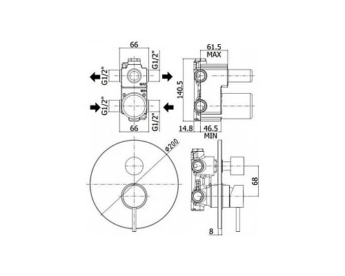 Заказать Смеситель для душа Paffoni Light LIG018HG Медовое золото в магазине сантехники Santeh-Crystal.ru