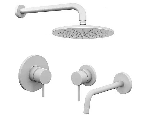 Приобрести Комплект смесителей Paffoni Light KITLIG011BO006 Белый матовый в магазине сантехники Santeh-Crystal.ru