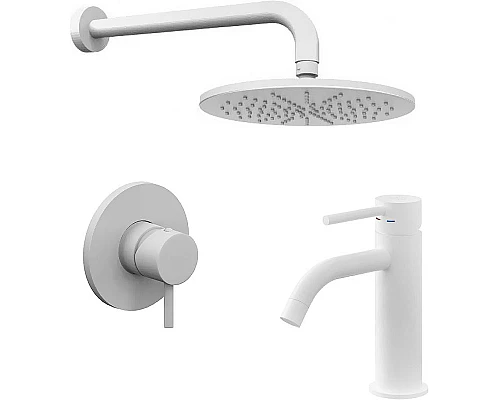 Приобрести Комплект смесителей Paffoni Light KITLIG011BO071 Белый матовый в магазине сантехники Santeh-Crystal.ru