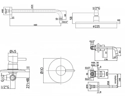 Приобрести Комплект смесителей Paffoni Light KITLIG011CR006 Хром в магазине сантехники Santeh-Crystal.ru