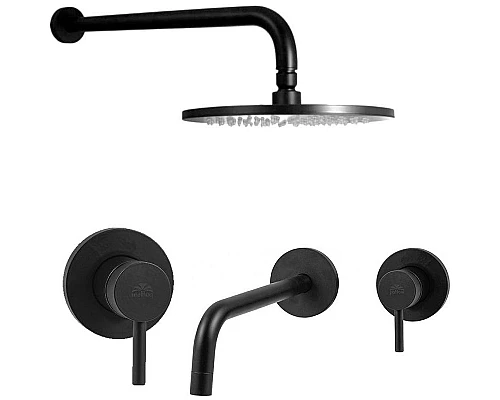 Заказать Комплект смесителей Paffoni Light KITLIG011NO006 Черный матовый в магазине сантехники Santeh-Crystal.ru