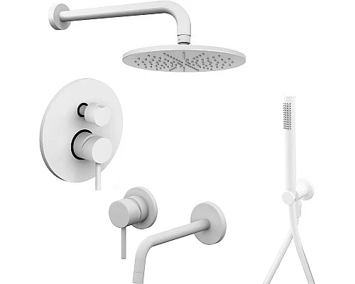 Купить Комплект смесителей Paffoni Light KITLIG018BO006 Белый матовый в магазине сантехники Santeh-Crystal.ru