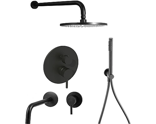 Купить Комплект смесителей Paffoni Light KITLIG018NO006 Черный матовый в магазине сантехники Santeh-Crystal.ru