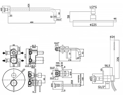 Купить Комплект смесителей Paffoni Light KITLIG018NO006 Черный матовый в магазине сантехники Santeh-Crystal.ru