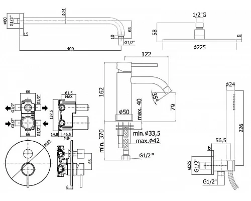 Купить Комплект смесителей Paffoni Light KITLIG018BO071 Белый матовый в магазине сантехники Santeh-Crystal.ru