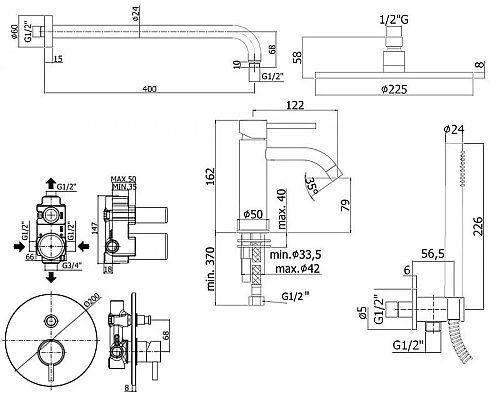 Заказать Комплект смесителей Paffoni Light KITLIG015BO071 Белый матовый в магазине сантехники Santeh-Crystal.ru
