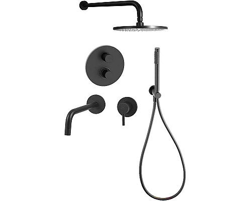 Приобрести Комплект смесителей Paffoni Light KITLIQ018NO006 Черный матовый в магазине сантехники Santeh-Crystal.ru