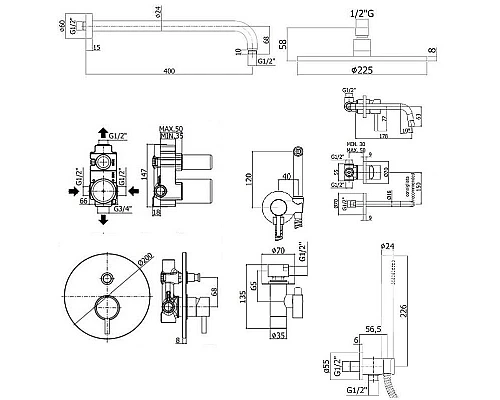 Приобрести Комплект смесителей Paffoni Light KITZLIG015CR006 Хром в магазине сантехники Santeh-Crystal.ru