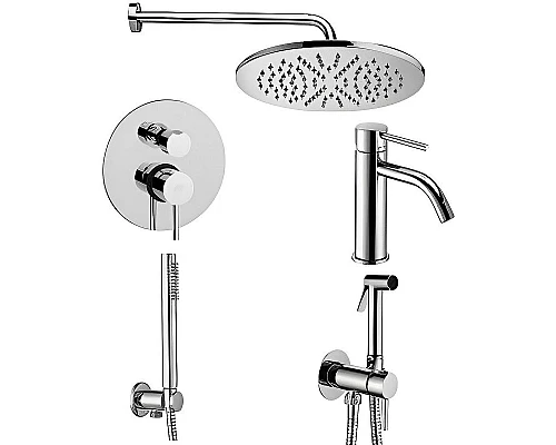 Купить Комплект смесителей Paffoni Light KITZLIG018CR071 Хром в магазине сантехники Santeh-Crystal.ru