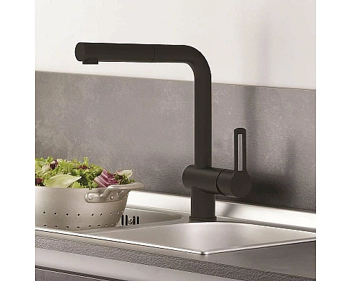 Приобрести Смеситель для кухни Paffoni Ringo RIN295NO Черный матовый в магазине сантехники Santeh-Crystal.ru