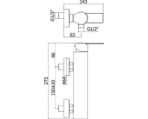 Купить Смеситель для душа Paffoni Tango TA168CR Хром в магазине сантехники Santeh-Crystal.ru