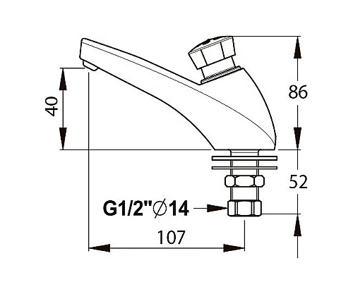 Купить Кран для одного типа воды Paini 52CR537 Хром в магазине сантехники Santeh-Crystal.ru