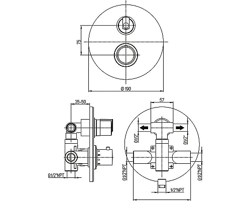 Купить Смеситель для душа Paini Arena 92CR691TH Хром в магазине сантехники Santeh-Crystal.ru