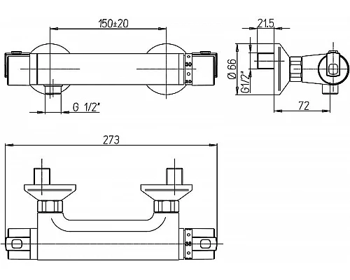 Приобрести Смеситель для душа Paini Arena 92CR511TH с термостатом Хром в магазине сантехники Santeh-Crystal.ru