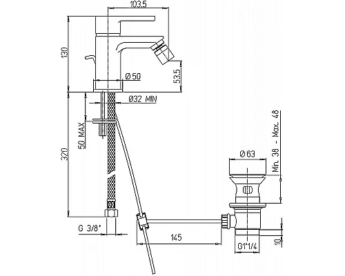 Купить Смеситель для биде Paini Arena 92CR3062SFTKM Хром в магазине сантехники Santeh-Crystal.ru